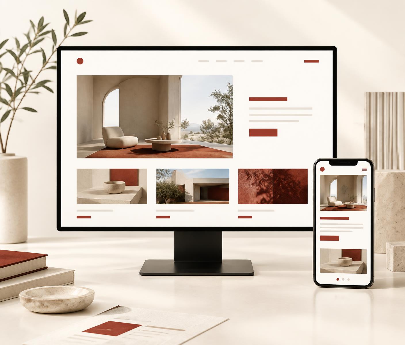 Mockup conceptual de una experiencia web